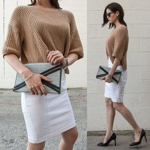 Dynamite soft flexible white strength pencil skirt